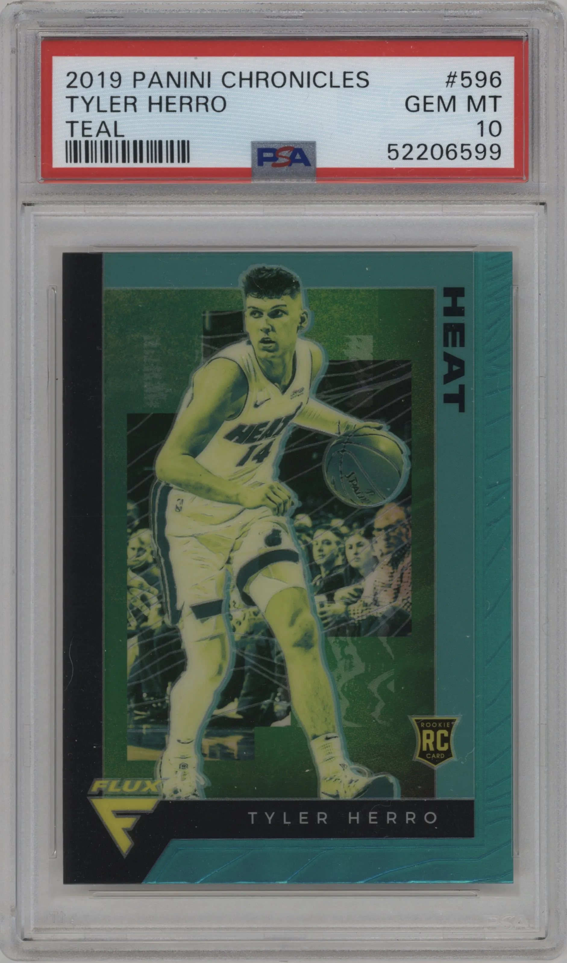 2019 Panini Chronicles Flux Tyler Herro Teal PSA 10