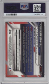 Vladimir Guerrero Jr. from the 2016 Bowman set graded by PSA and given an overall grade of 10.