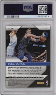 Luka Doncic from the 2018-19 Panini Prizm Mosaic set graded by PSA and given an overall grade of 10.