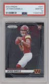 Jayden Daniels from the 2024 Panini Prizm set graded by PSA and given an overall grade of 10.