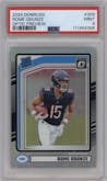 Rome Odunze from the 2024 Donruss set graded by PSA and given an overall grade of 9.