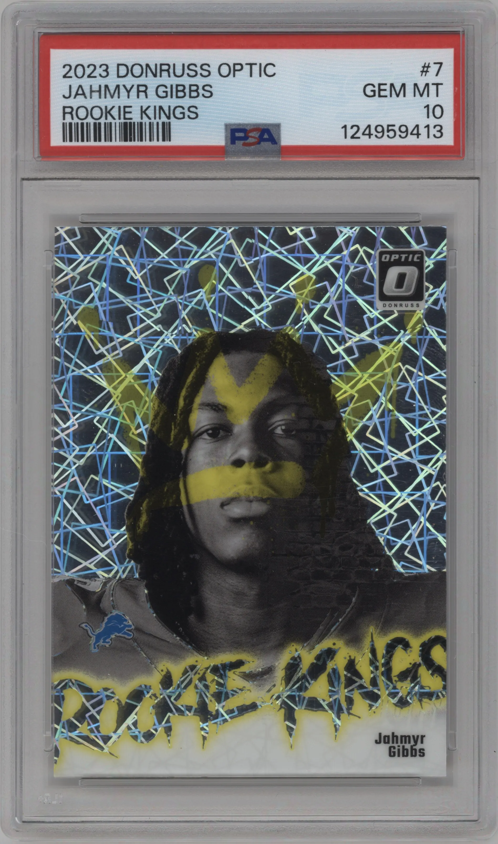 2023 Donruss Optic Rookie Kings Jahmyr Gibbs #7 PSA 10