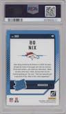 Bo Nix from the 2024 Donruss set graded by PSA and given an overall grade of 10.