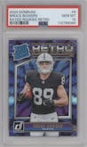 Brock Bowers from the 2024 Donruss set graded by PSA and given an overall grade of 10.