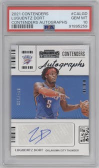 Luguentz Dort from the 2021-22 Panini Contenders  set graded by PSA and given an overall grade of 10.