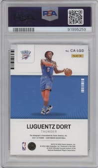Luguentz Dort from the 2021-22 Panini Contenders  set graded by PSA and given an overall grade of 10.