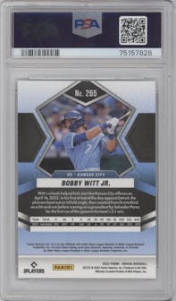 Bobby Witt Jr. from the 2022 Panini Mosaic set graded by PSA and given an overall grade of 10.