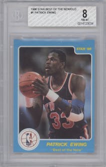 Patrick Ewing from the 1986 Star Best of the New/Old set graded by Beckett and given an overall grade of 8.