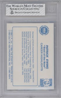 Patrick Ewing from the 1986 Star Best of the New/Old set graded by Beckett and given an overall grade of 8.