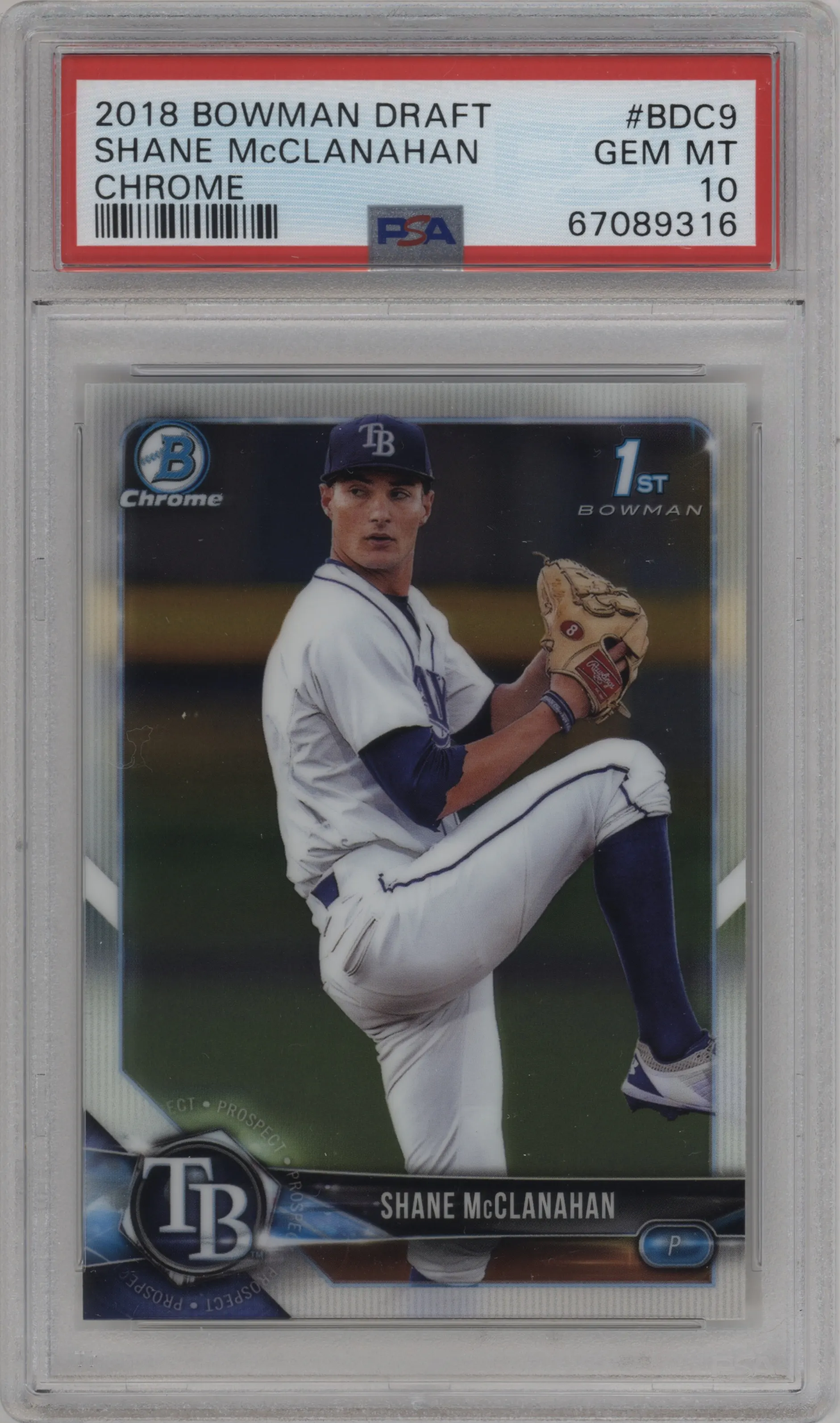 2018 Bowman Draft Chrome Shane McClanahan PSA 10