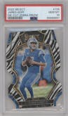 Jared Goff from the 2022 Panini Select set featuring a Die-Cut Zebra parallel graded by PSA and given an overall grade of 10.