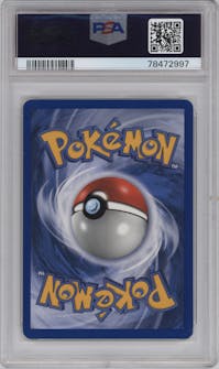 Blaziken from the 2003 Pokemon EX set featuring a EX Battle Stadium parallel graded by PSA and given an overall grade of 9.