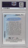 Junior Caminero from the 2024 Bowman Chrome set featuring a Mini Diamond Refractor parallel graded by PSA and given an overall grade of 10.