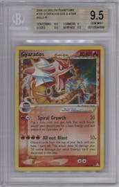 Gyarados Gold Star  from the 2006 Pokemon EX set graded by Beckett and given an overall grade of 9.5.