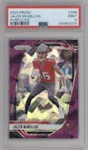 Jalen McMillan from the 2024 Panini Prizm set featuring a Purple Ice parallel graded by PSA and given an overall grade of 9.