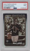 Caleb Williams from the 2024 Topps Chrome set featuring a Sepia Refractor parallel graded by PSA and given an overall grade of 9.