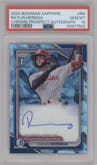 Raylin Heredia from the 2024 Bowman Sapphire Edition set graded by PSA and given an overall grade of 10.
