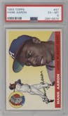 Hank Aaron from the 1955 Topps set graded by PSA and given an overall grade of 6.