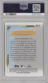 Jackson Chourio from the 2024 Bowman Chrome set featuring a Mini Diamond Refractor parallel graded by PSA and given an overall grade of 10.