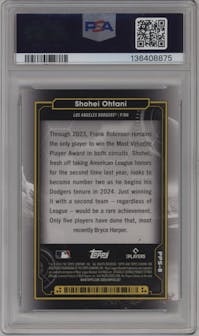 Shohei Ohtani from the 2024 Topps Cosmic Chrome set graded by PSA and given an overall grade of 10.