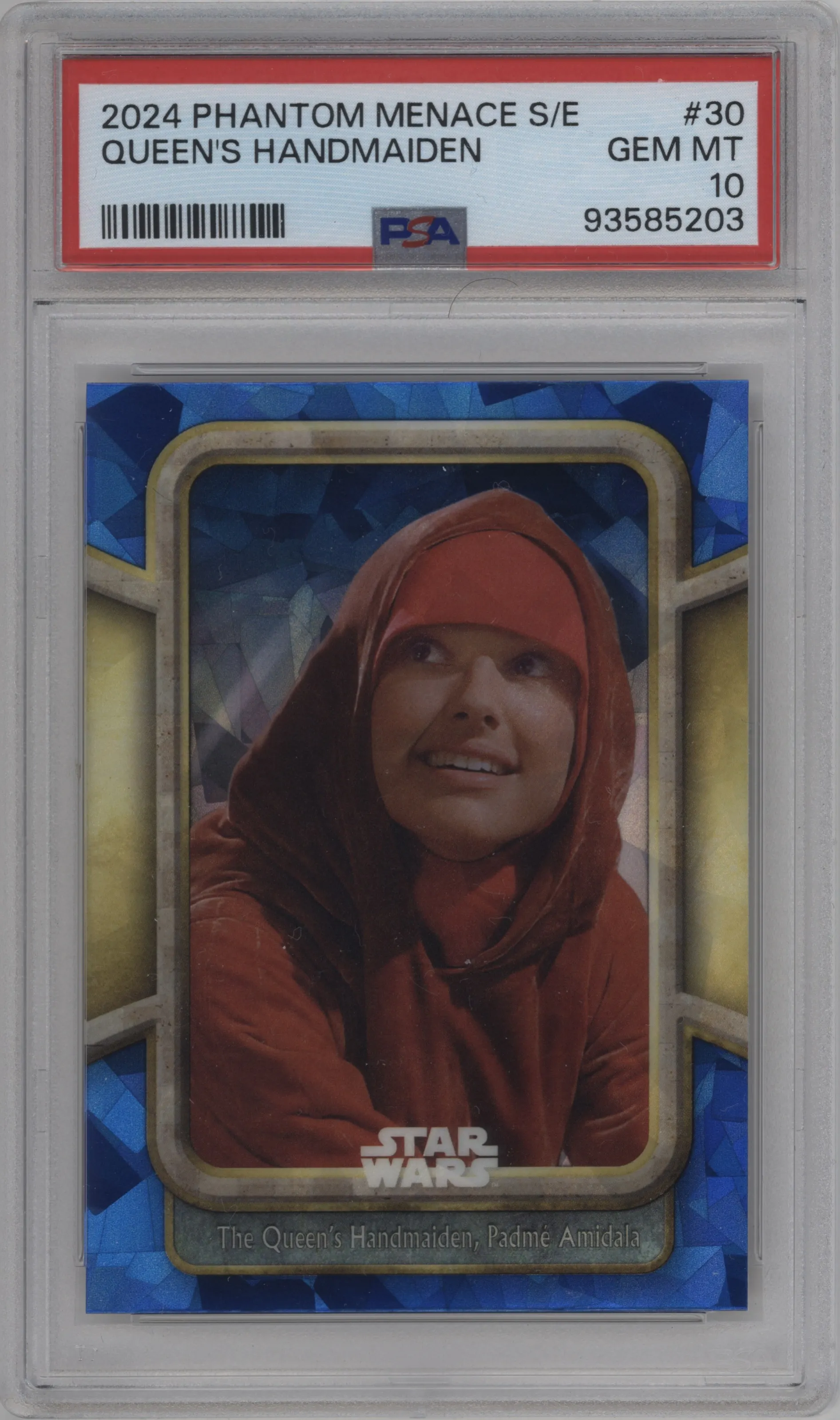 2024 Topps Chrome Sapphire Star Wars: The Phantom Menace The Queen's Handmaiden, Padme Amidala PSA 10