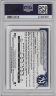 Enmanuel Tejeda from the 2024 Bowman set graded by PSA and given an overall grade of 10.