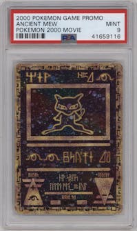Ancient Mew from the 2000 Pokemon set graded by PSA and given an overall grade of 9.