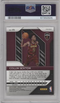 Collin Sexton from the 2018-19 Panini Prizm set featuring a Silver Prizm parallel graded by PSA and given an overall grade of 9.