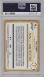 Paul Skenes from the 2024 Topps Chrome Update set featuring a SuperFractors parallel graded by PSA and given an overall grade of 9.