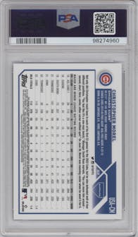 Christopher Morel from the 2023 Topps Chrome Update Series Sapphire Edition set graded by PSA and given an overall grade of 10.