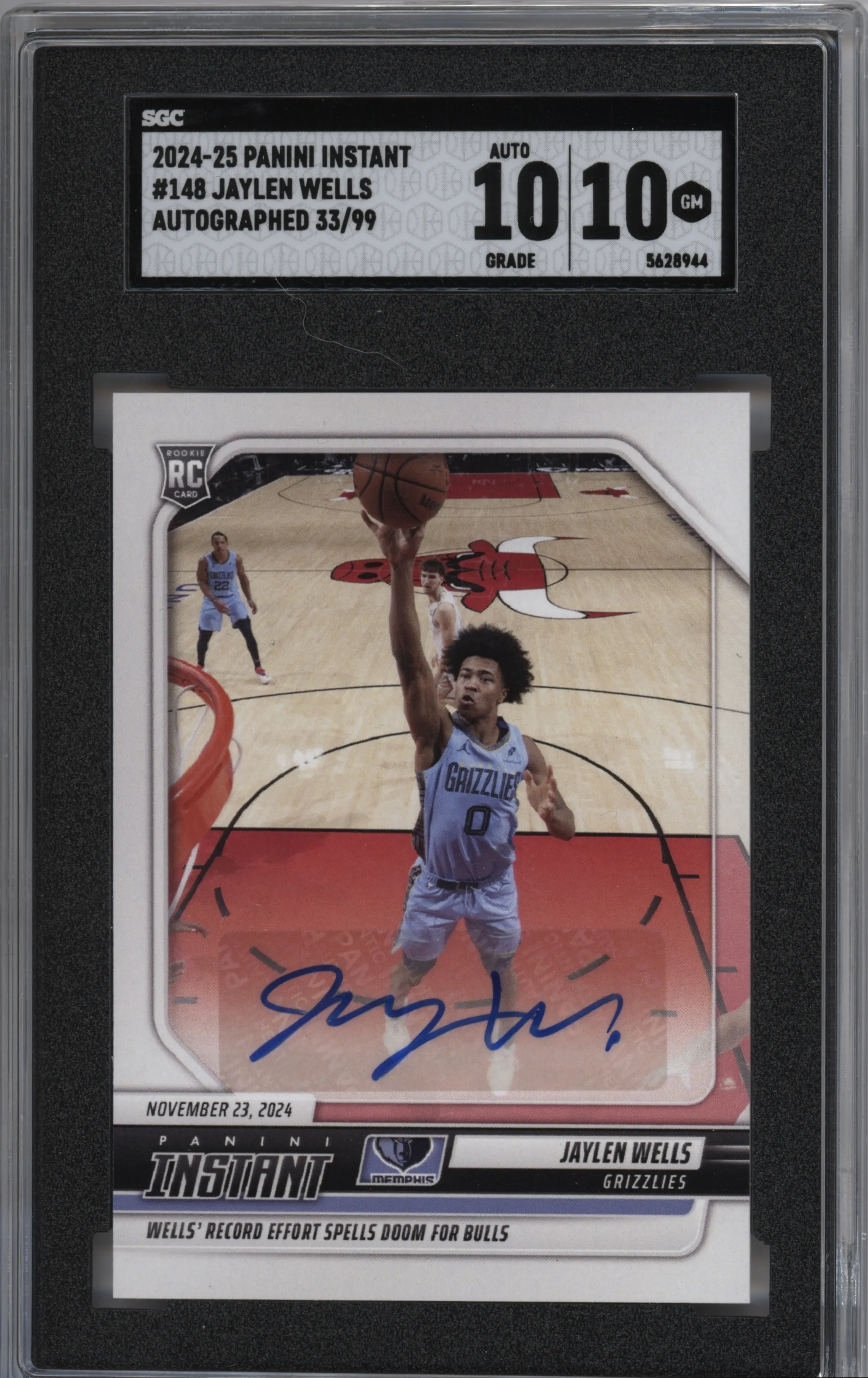 2024 Panini Instant NBA Auto Jaylen Wells SGC 10