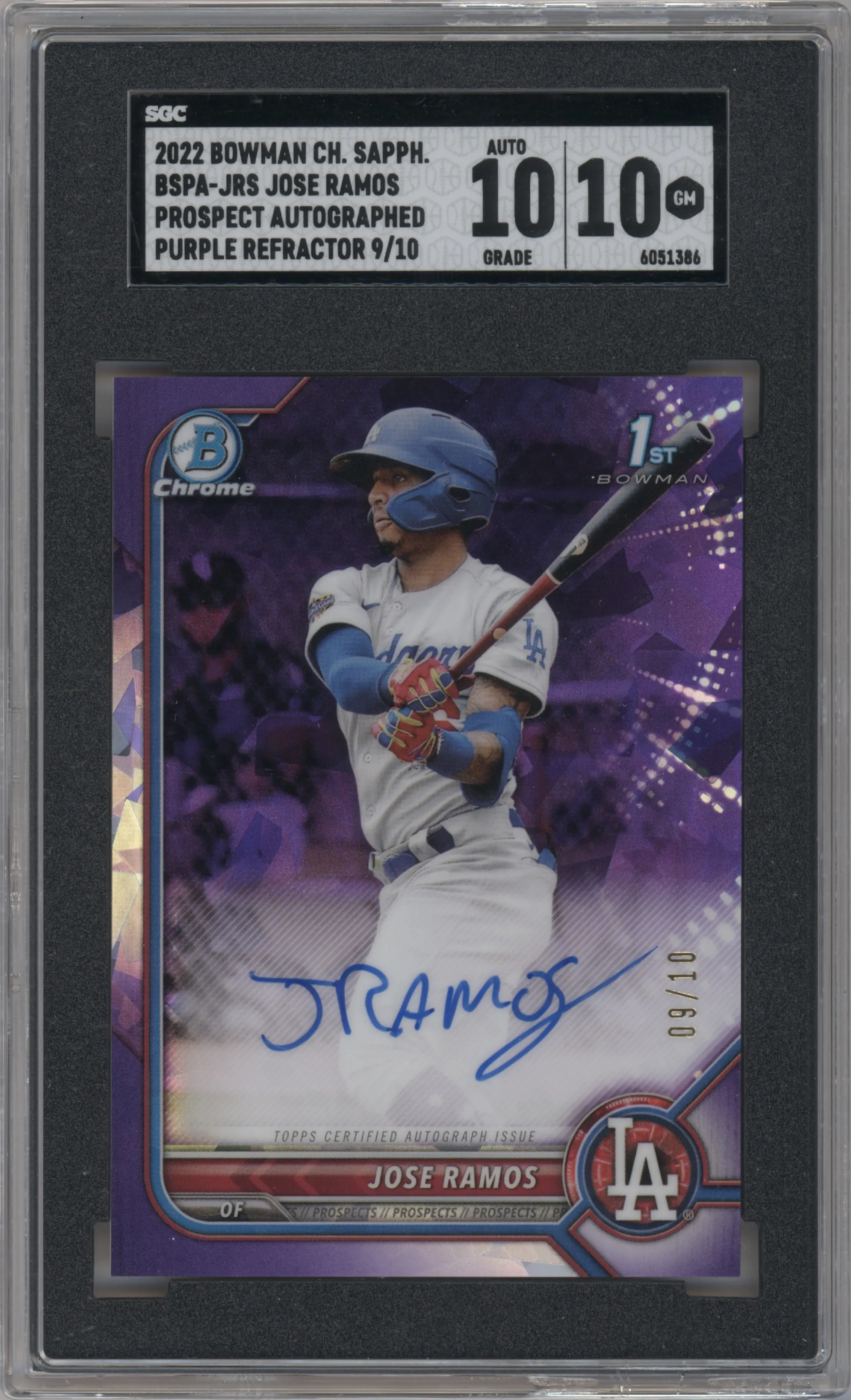 2022 Bowman Sapphire Edition Pros.Auto Jose Ramos Purple SGC 10
