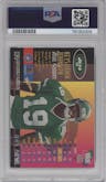 Keyshawn Johnson from the 1998 Fleer Metal Universe set graded by PSA and given an overall grade of 8.
