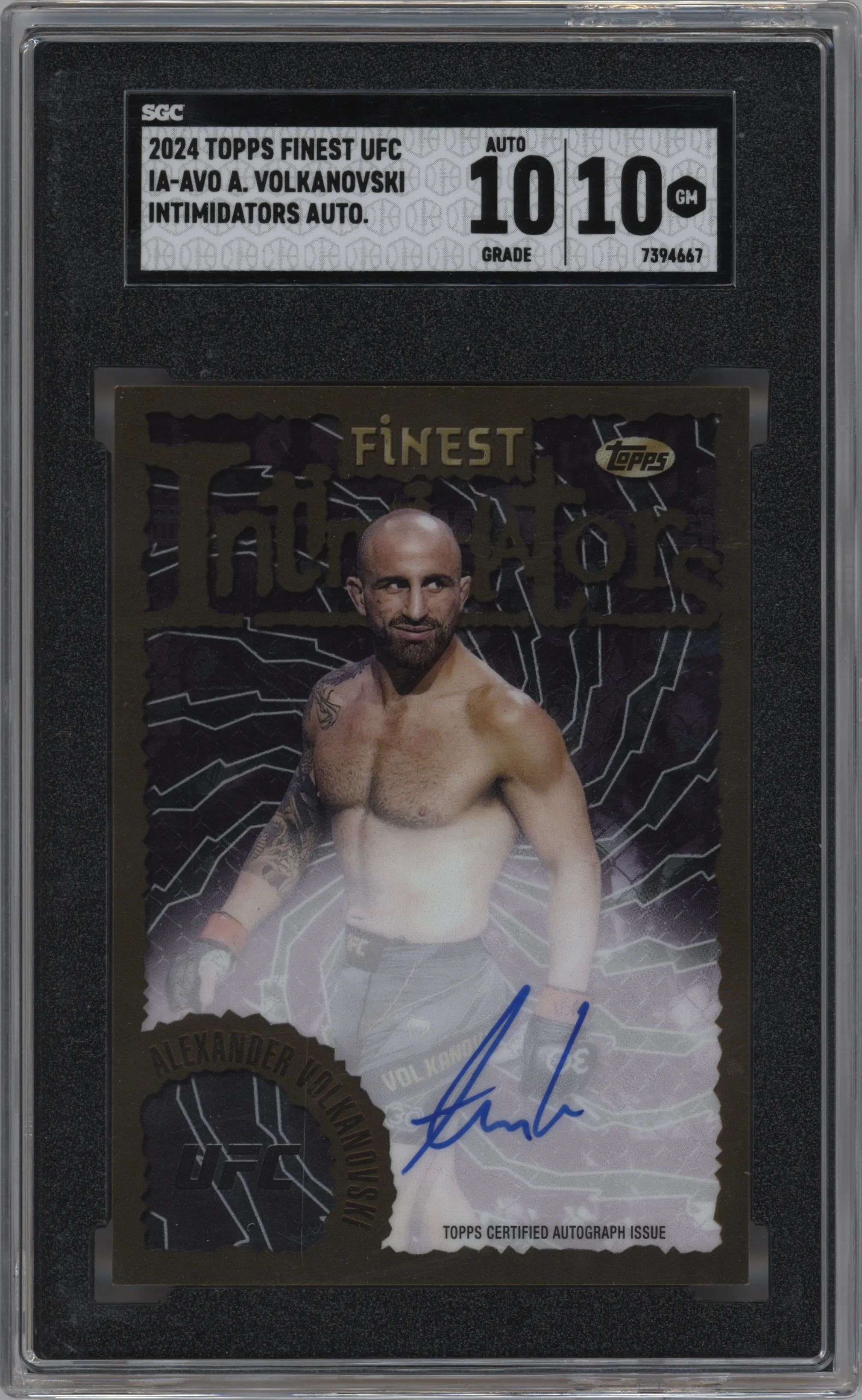2024 Topps Finest UFC Intimidators Auto Alexander Volkanovski SGC 10