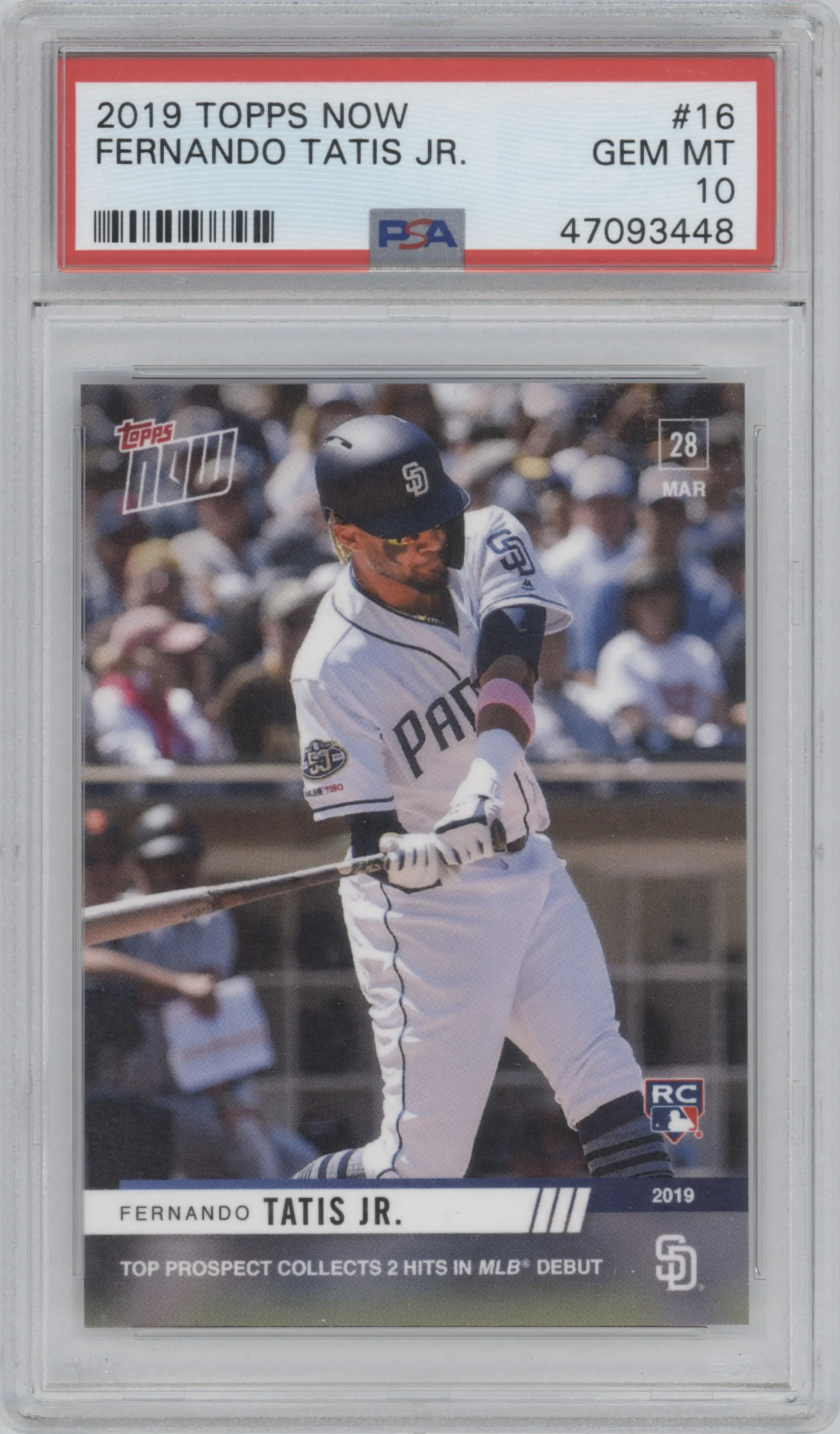 2019 Topps Now Fernando Tatis Jr. PSA 10