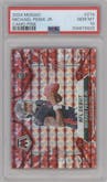 Michael Penix Jr. from the 2024 Panini Mosaic set featuring a Pink Camo parallel graded by PSA and given an overall grade of 10.
