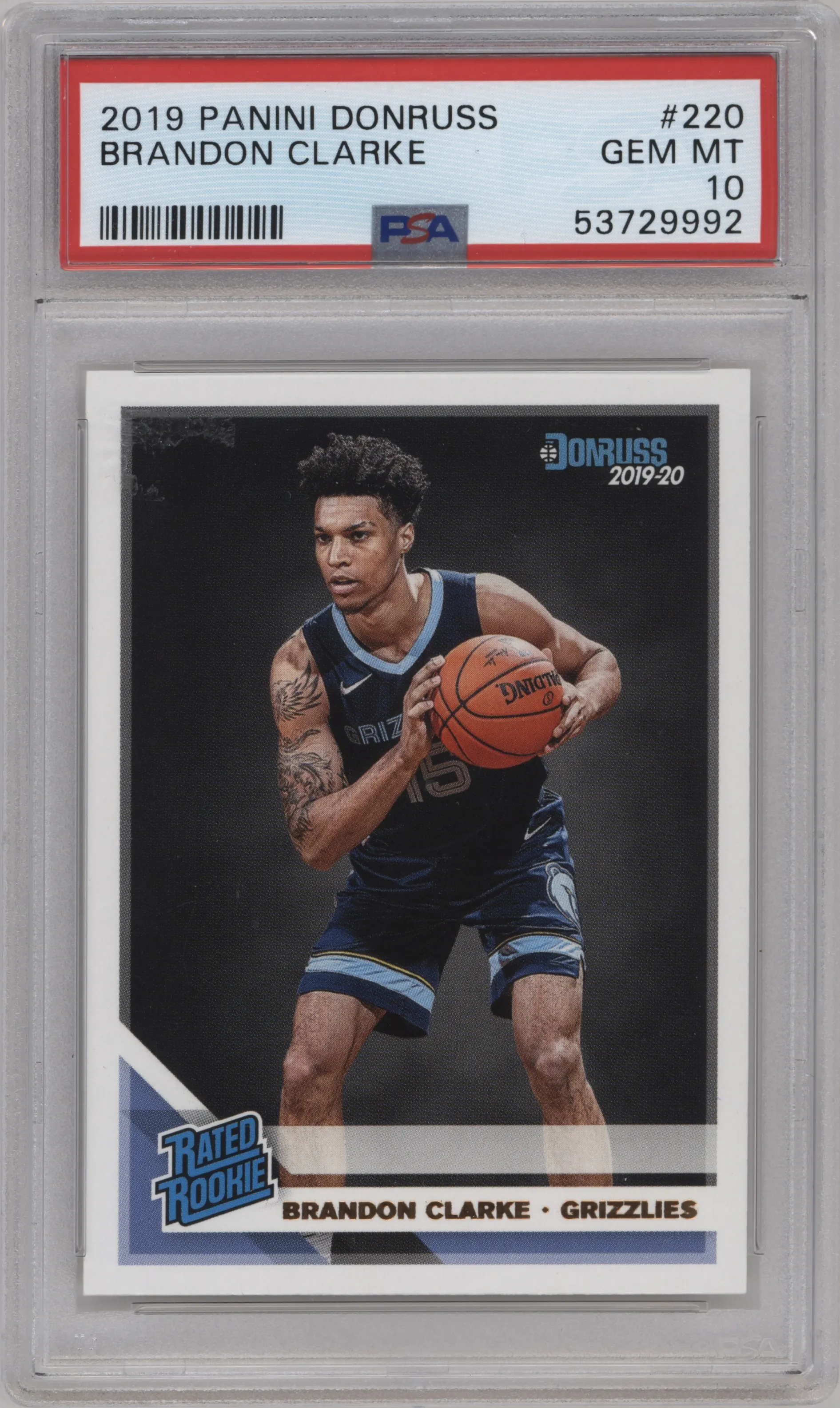 2019 Panini Donruss Rated Rookie Brandon Clarke PSA 10