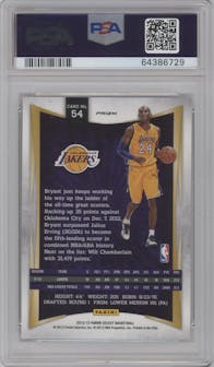 Kobe Bryant from the 2012-13 Panini Select set featuring a Prizm parallel graded by PSA and given an overall grade of 10.