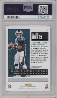 Jalen Hurts from the 2020 Panini Contenders set graded by PSA and given an overall grade of 10.