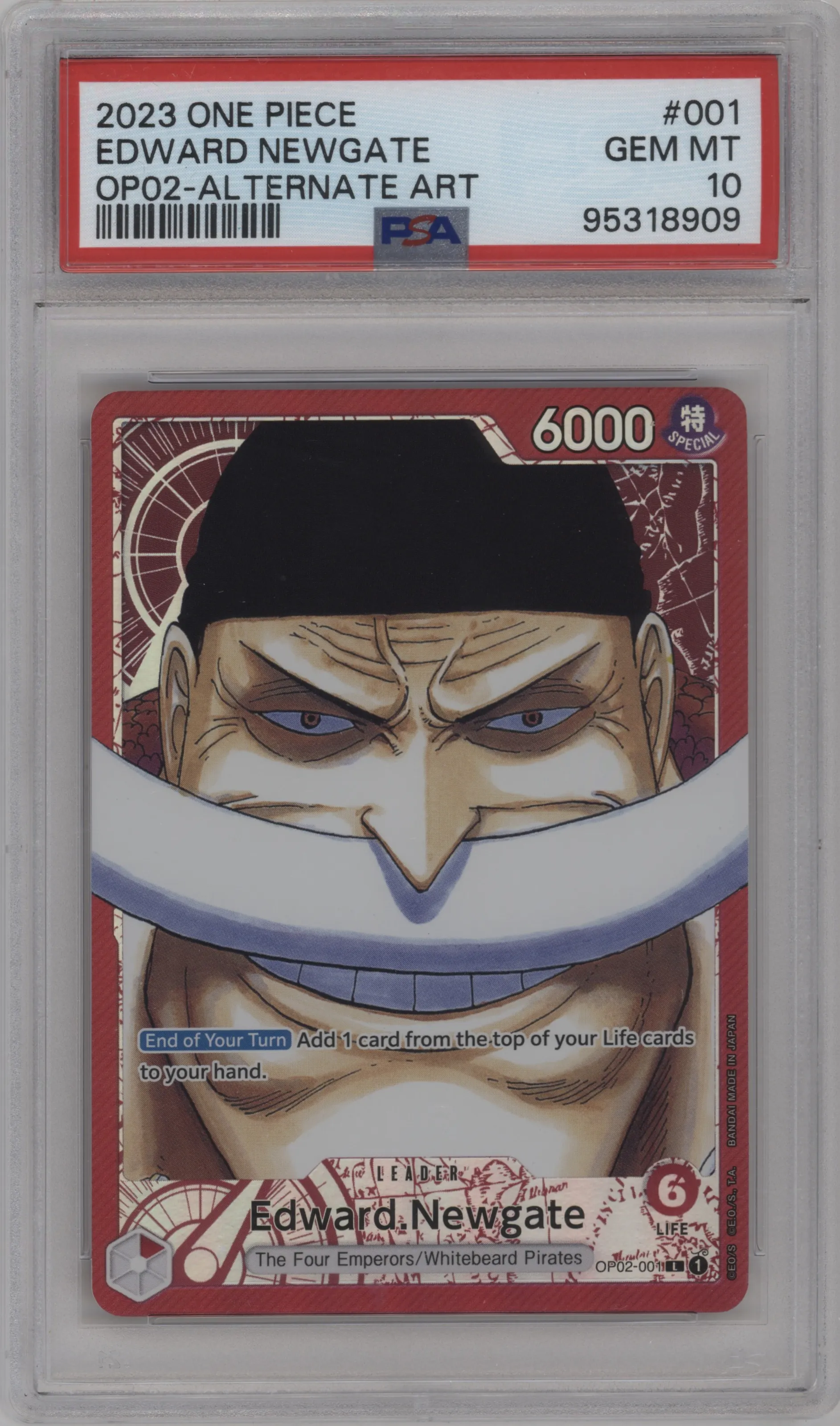 2023 One Piece Paramount War Edward.Newgate Alternate Art PSA 10