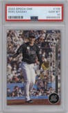 Roki Sasaki from the 2022 Epoch One set graded by PSA and given an overall grade of 10.