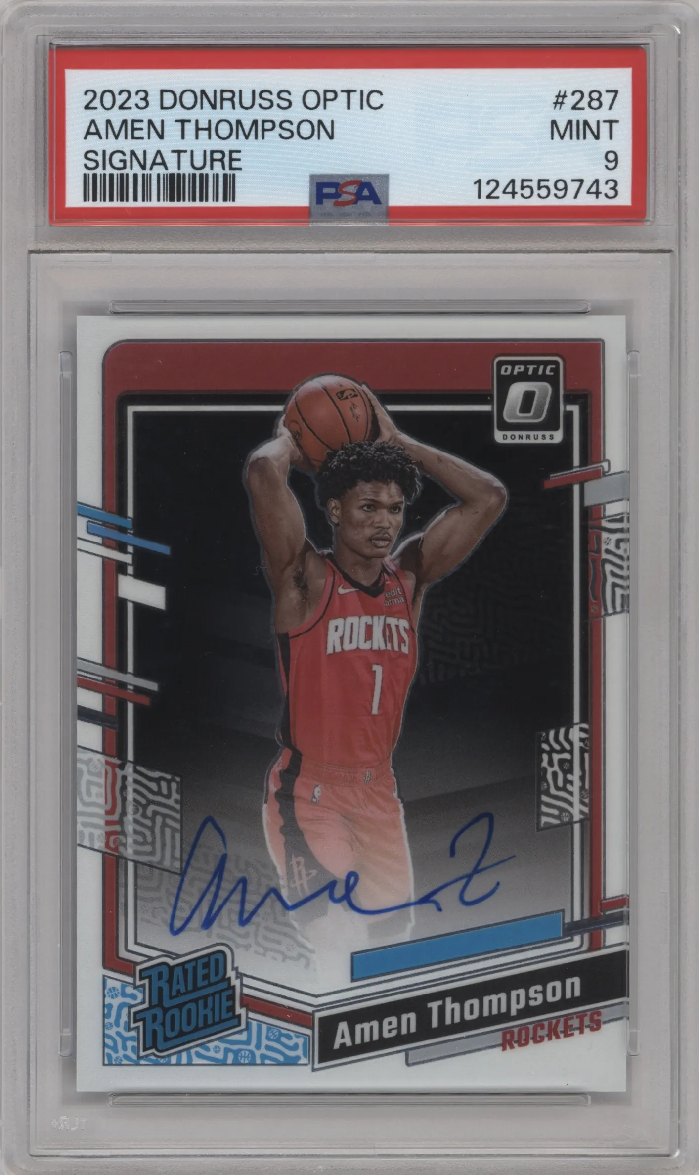 2023 Donruss Optic Rtd.Rke.Sig. Amen Thompson #287 PSA 9
