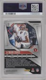Ja’Marr Chase from the 2024 Panini Prizm set featuring a Red Shimmer parallel graded by PSA and given an overall grade of 10.