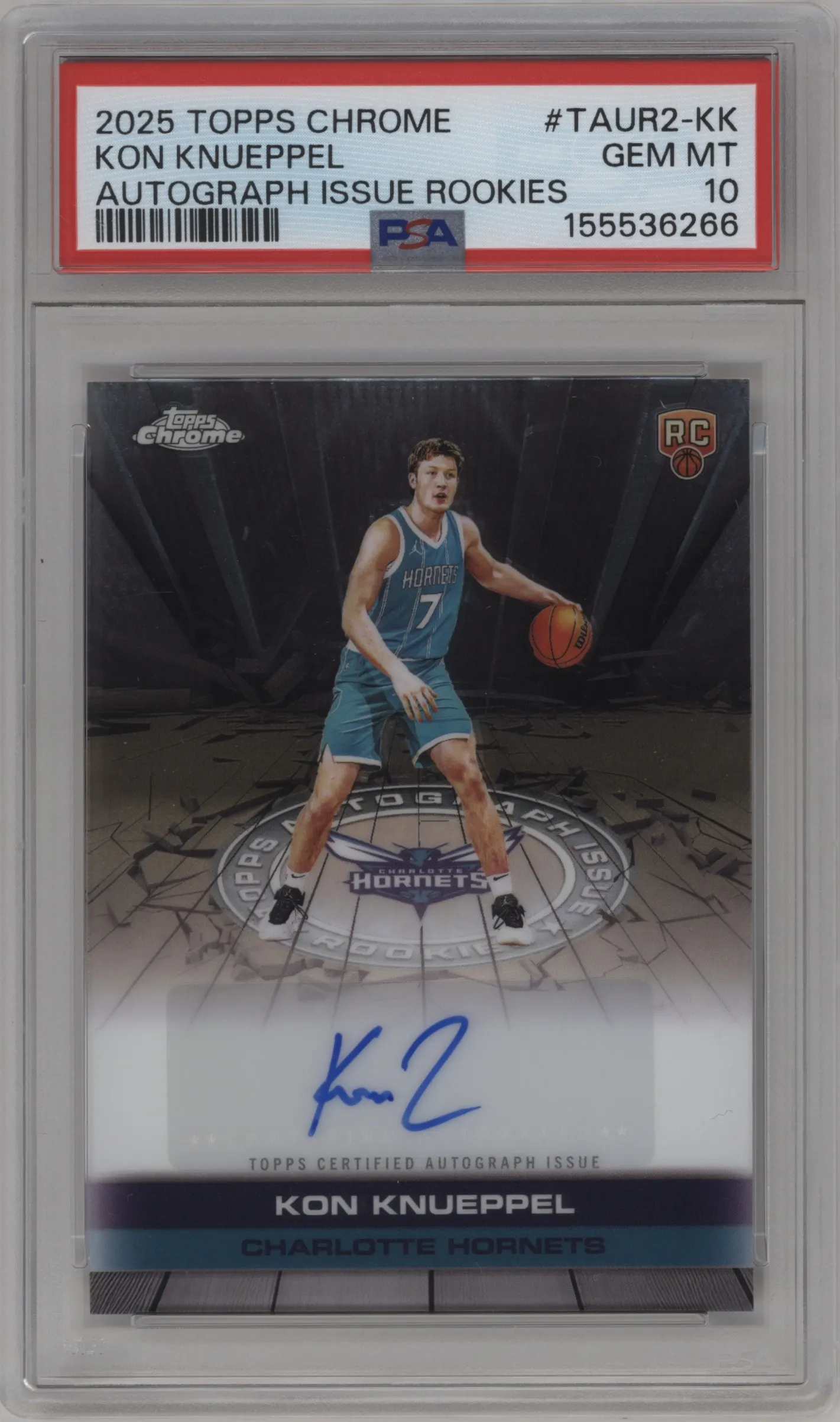 2025 Topps Chrome Autograph Issue Kon Knueppel #TAUR2-KK PSA 10