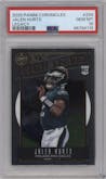 Jalen Hurts from the 2020 Panini Chronicles set graded by PSA and given an overall grade of 10.
