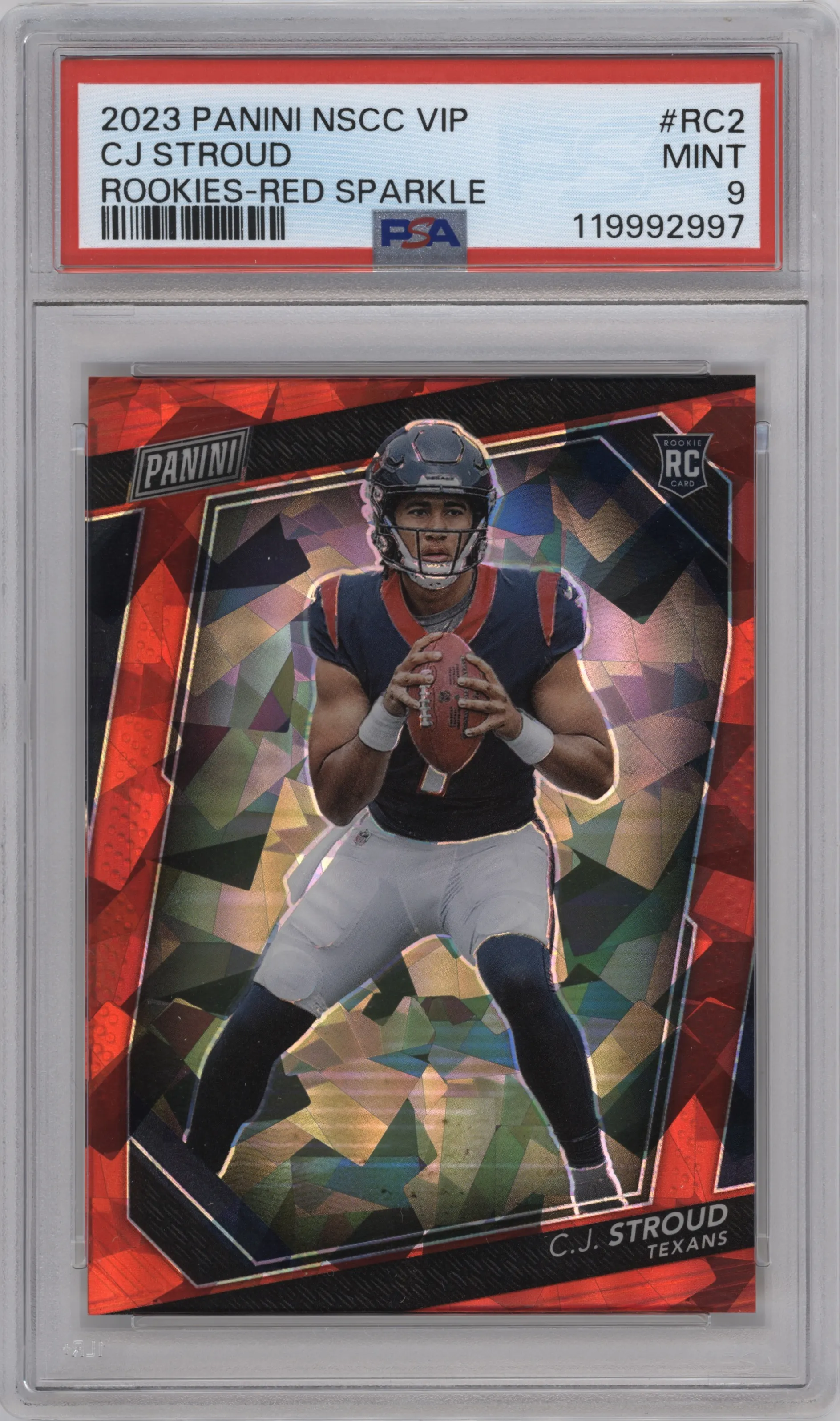 2023 Panini The National VIP Gold Packs C.J. Stroud Red Sparkle PSA 9