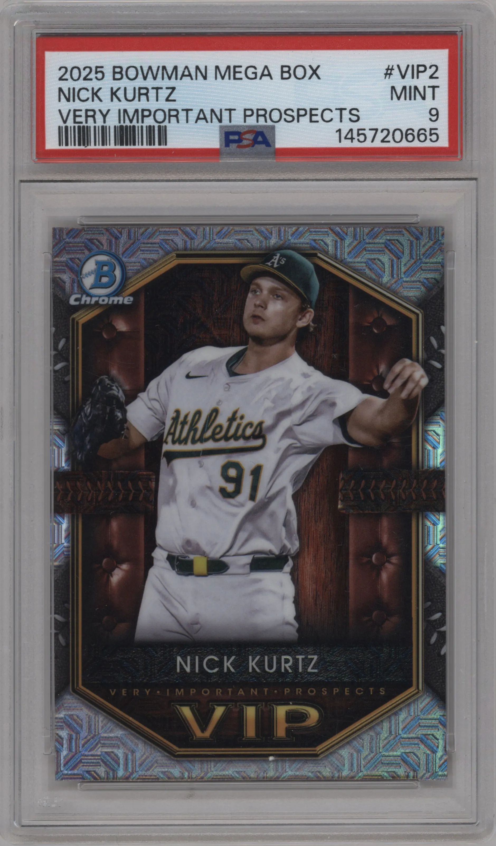2025 Bowman Mega Box VIP Nick Kurtz PSA 9
