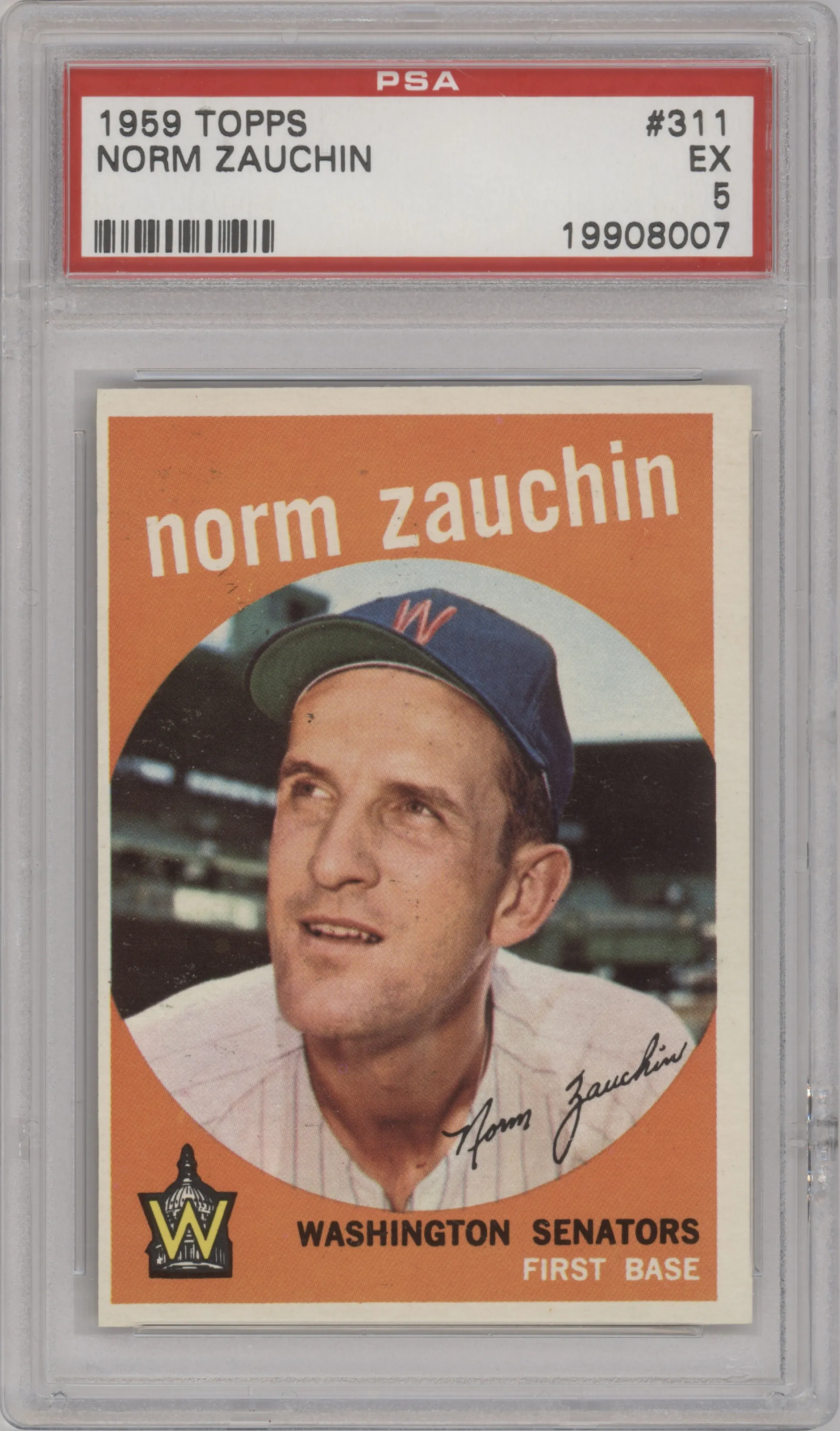 1959 Topps Norm Zauchin PSA 5