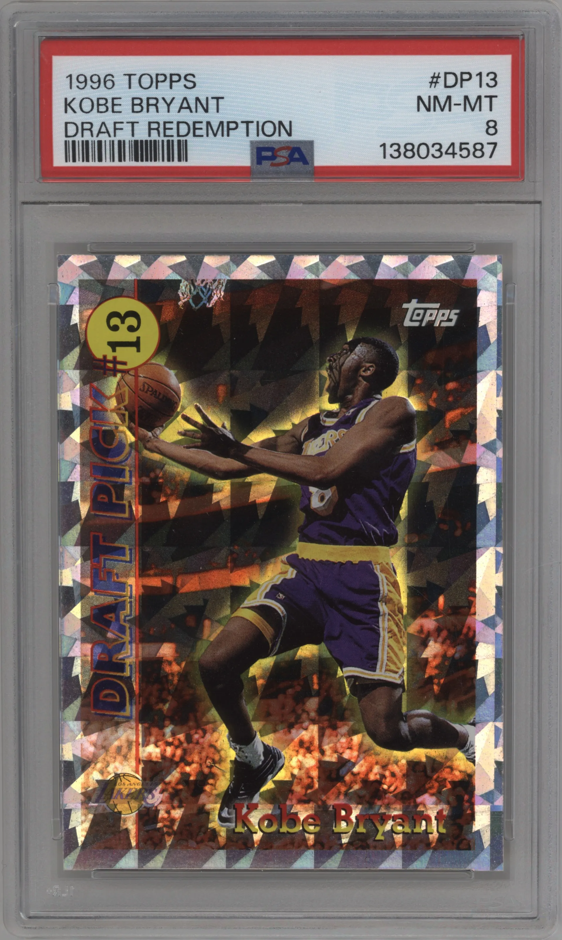 1996 Topps Draft Redemption Kobe Bryant #DP13 PSA 8
