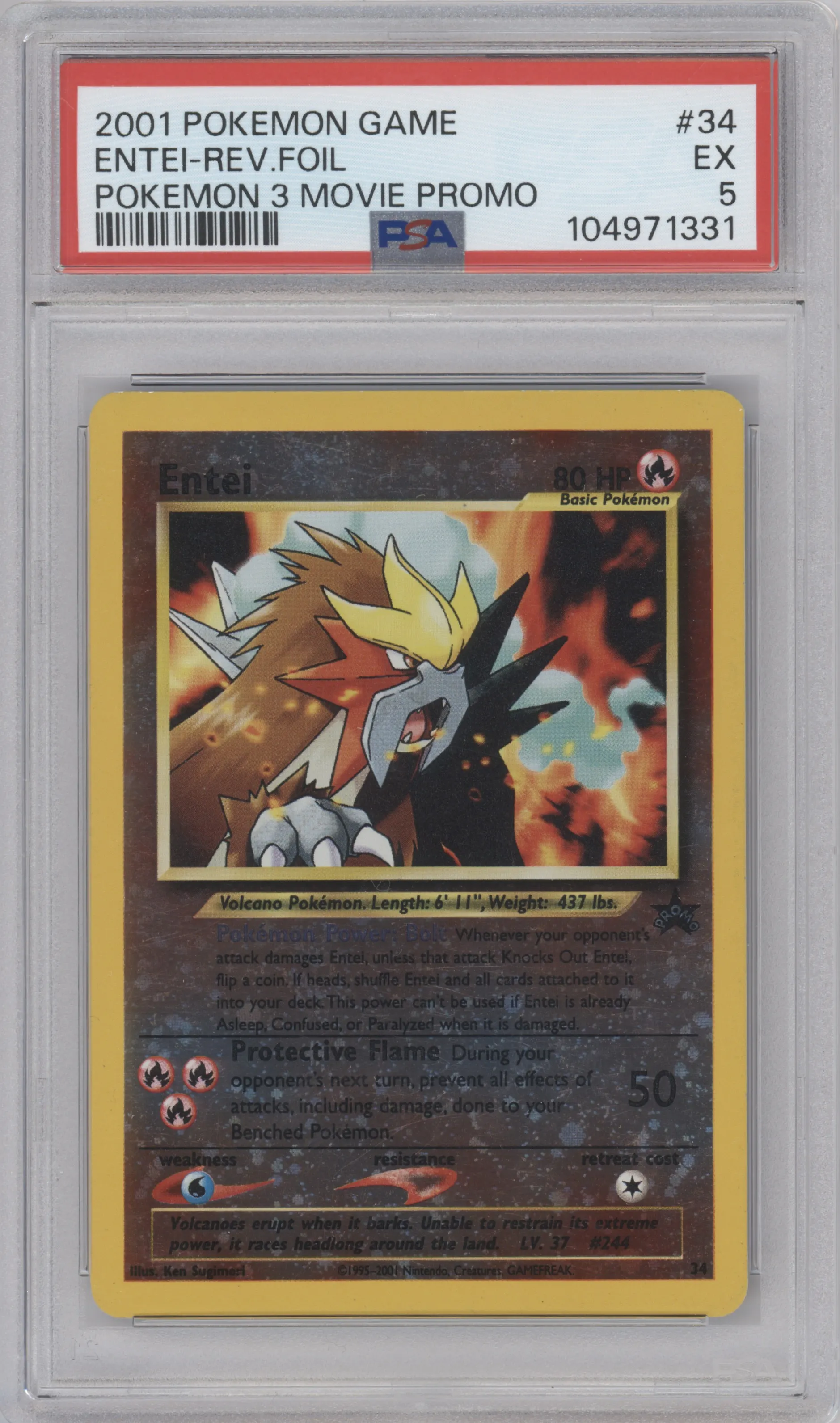 2001 Pokemon Movie 3 Promo Entei #34 PSA 5